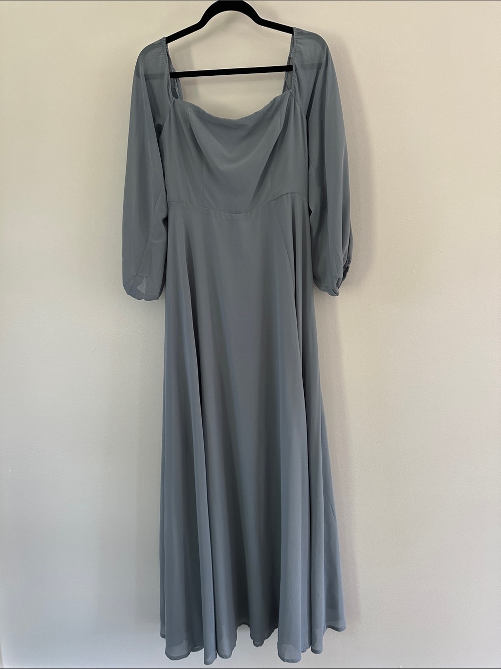 Astr Long Sleeve Maxi Dress in Slate Blue Gray